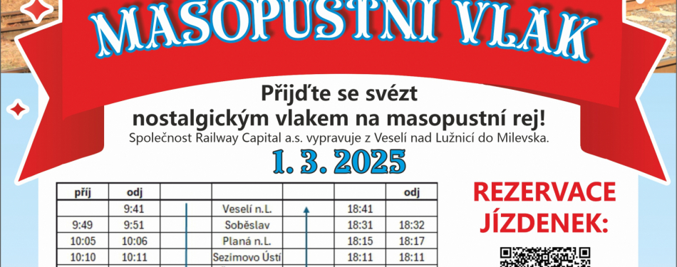 Foto Milevské maškary  Vypravte se masopustním vlakem do Milevska na Milevské maškary!